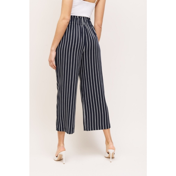 Dynamite Striped Navy Culottes - Picture 2 of 4